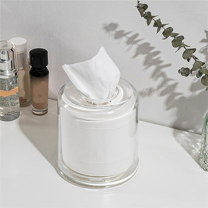 Acrylic Round Transparent Tissue Box
