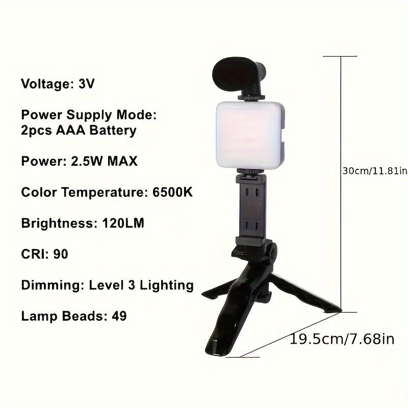 Smartphone & Camera LED Light Kit with Tripod Stand & Wireless Remote