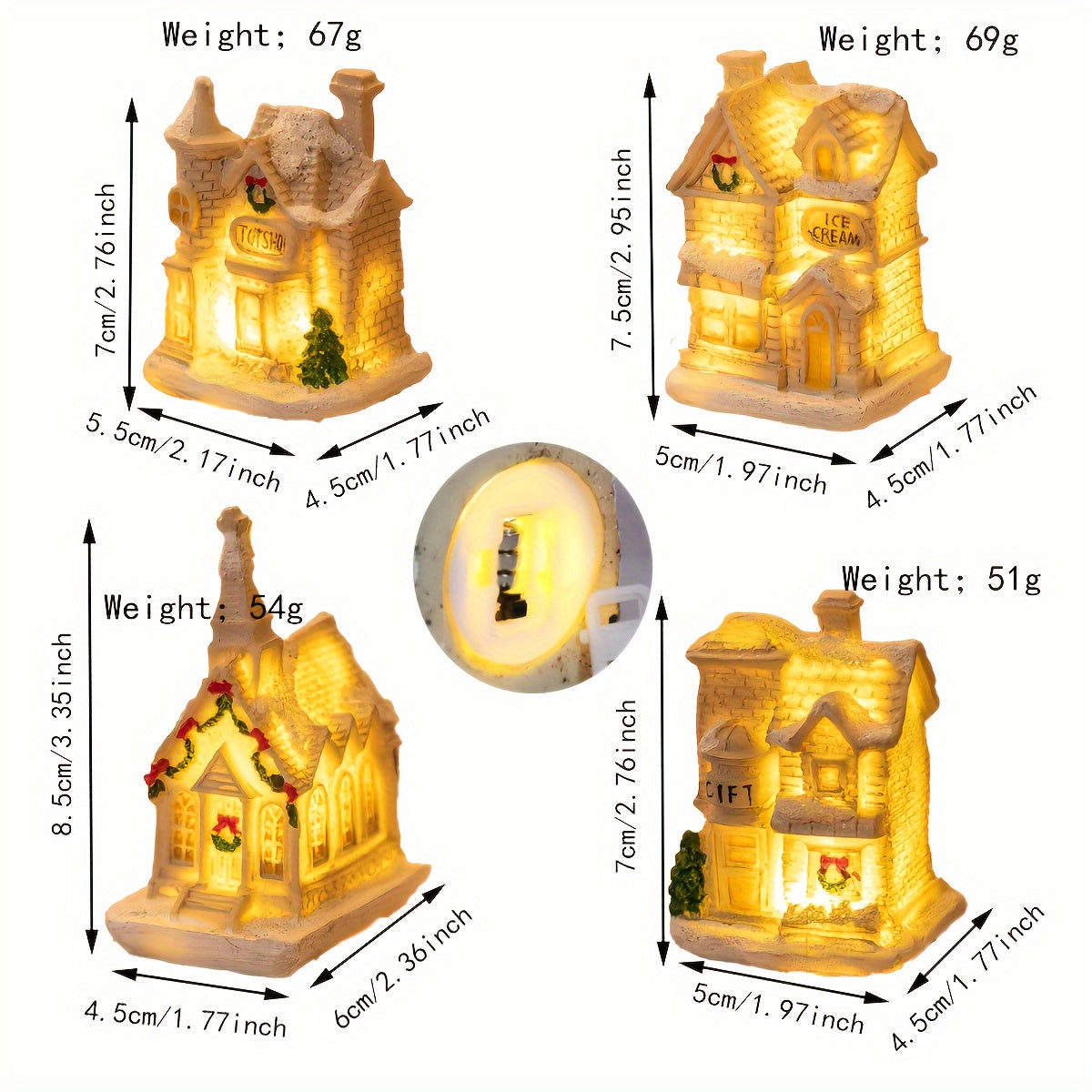 Enchanting Glowing Resin Christmas House