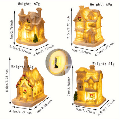 Enchanting Glowing Resin Christmas House