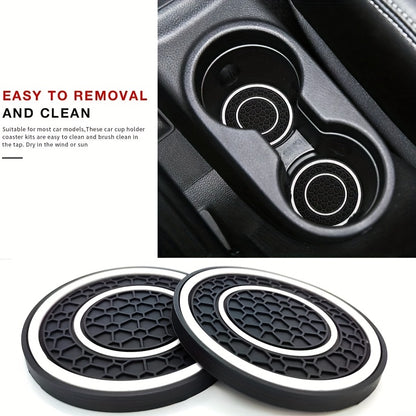 2pcs PVC Double Ring Car Cup Holder Pads