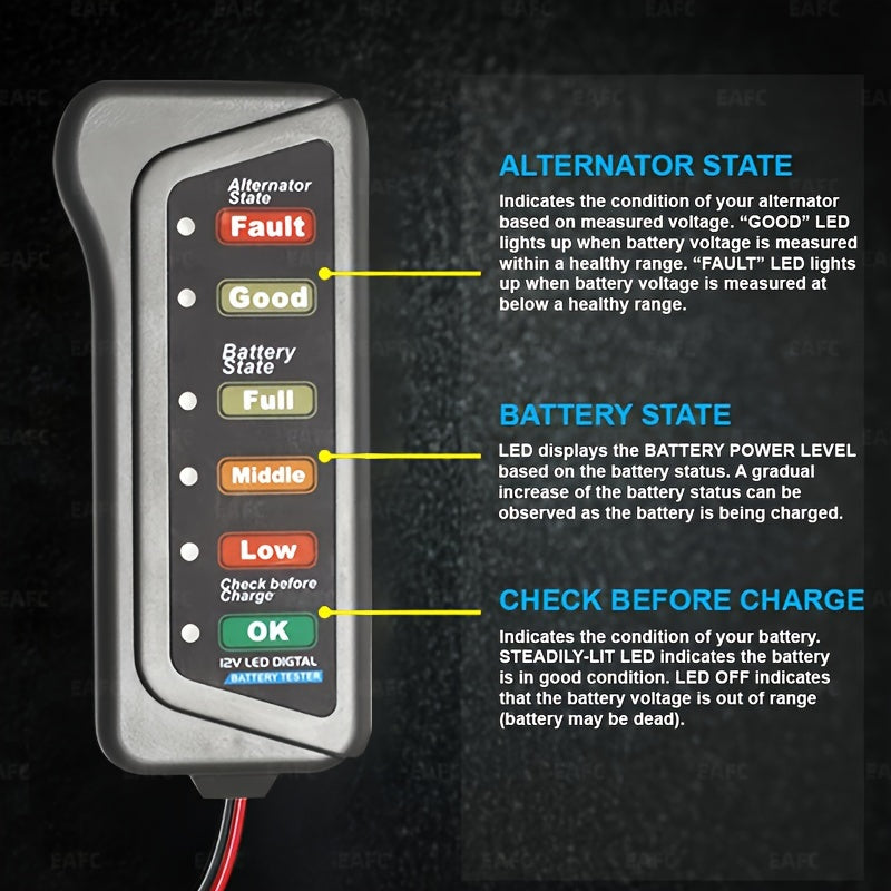 12V Digital Tester LED Display Car Diagnostic Tool