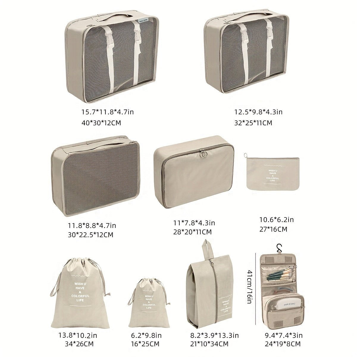 9 Pcs Travel Packing Cubes - HazMarket