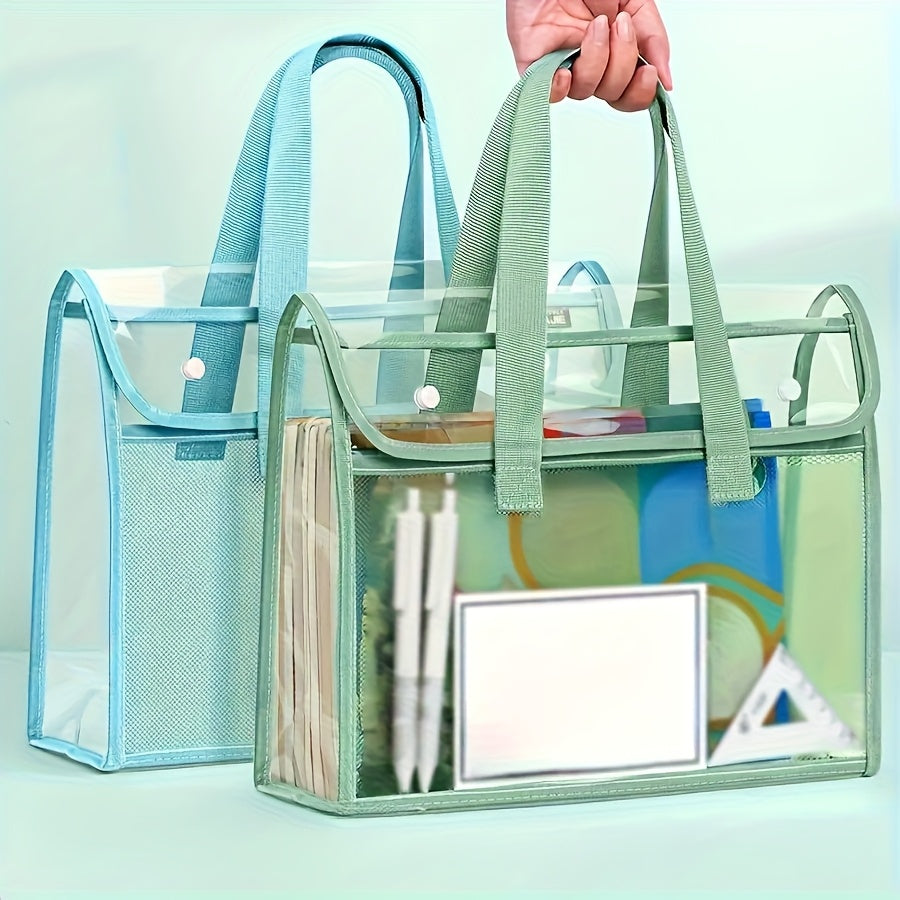 Transparent PVC File Organizer with Sturdy Handle
