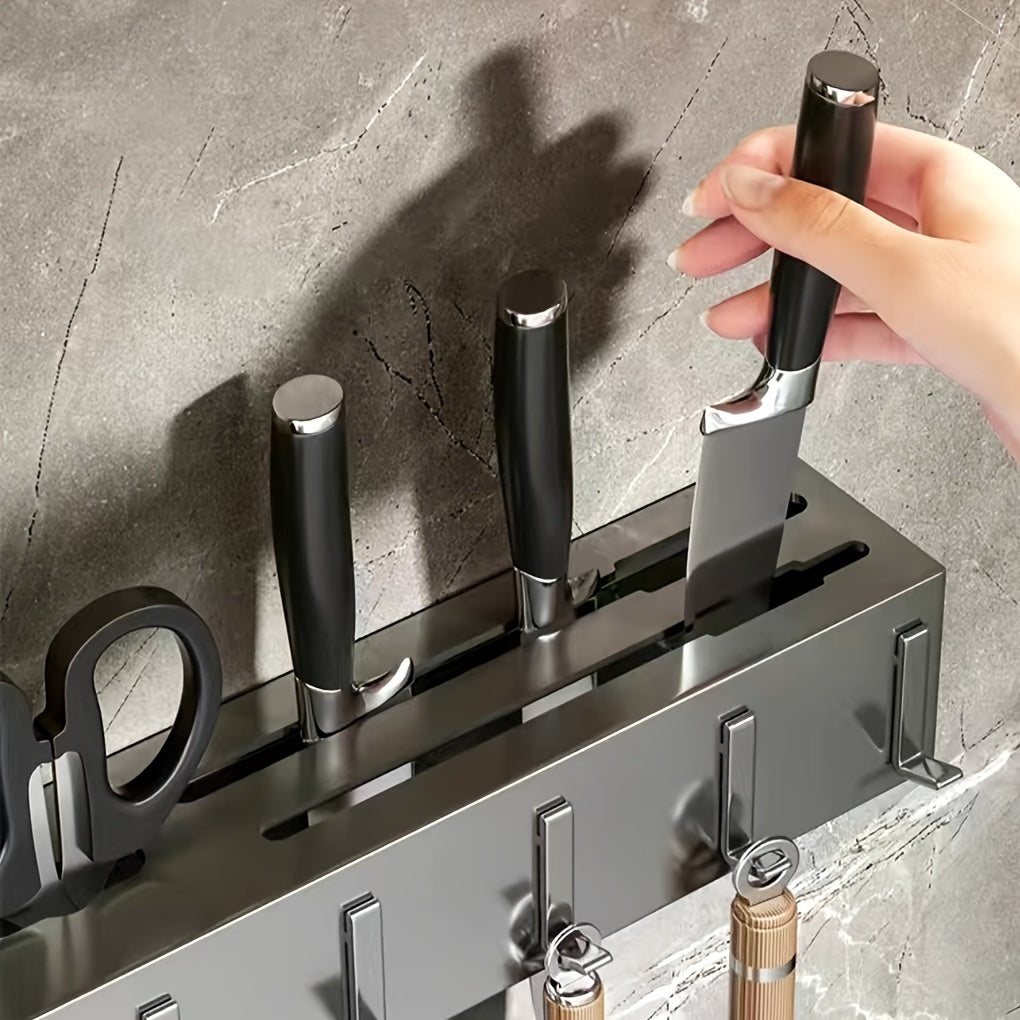 Premium Carbon Steel Wall-Mounted Kitchen Organizer Rack