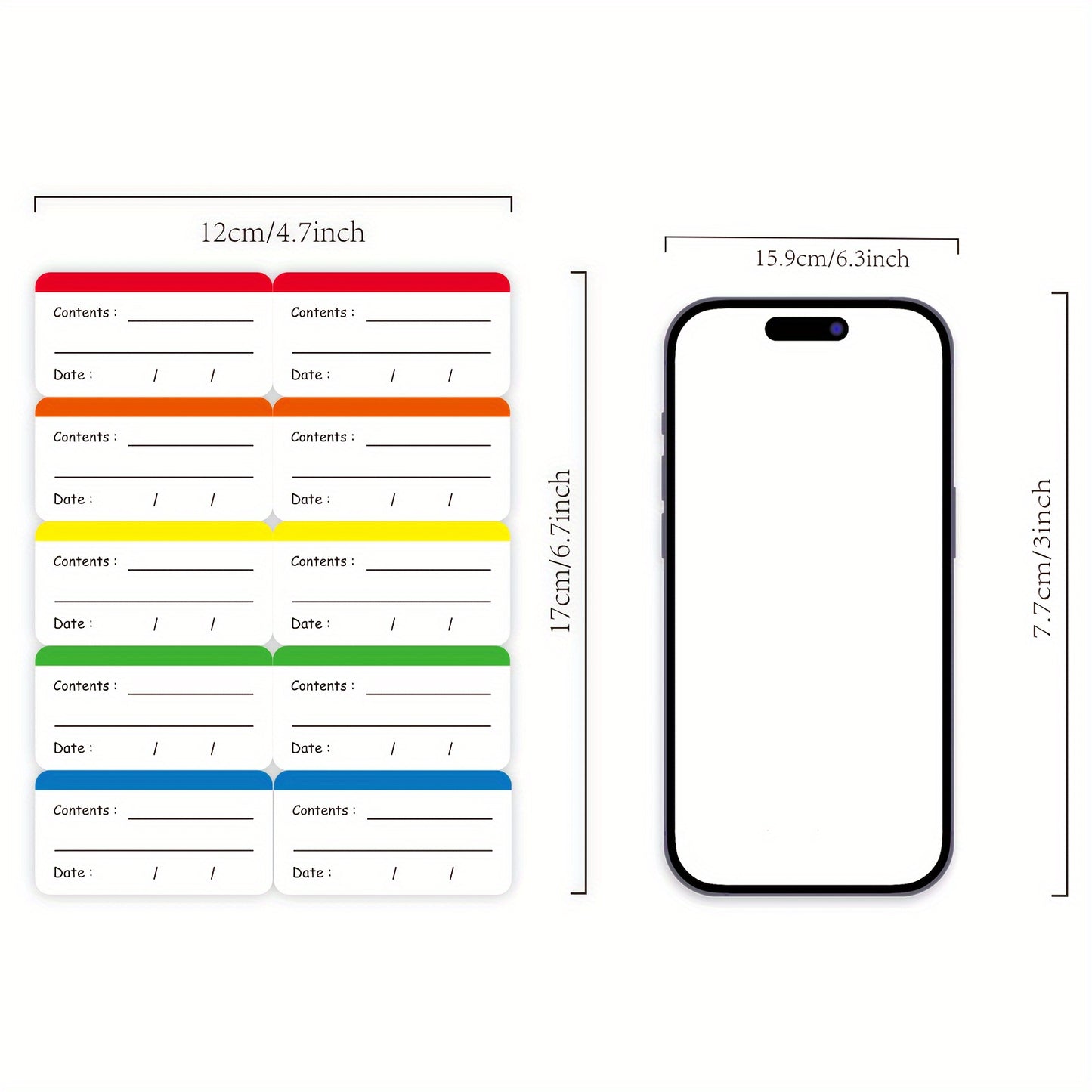 100pcs Colorful Removable Freezer & Food Storage Labels