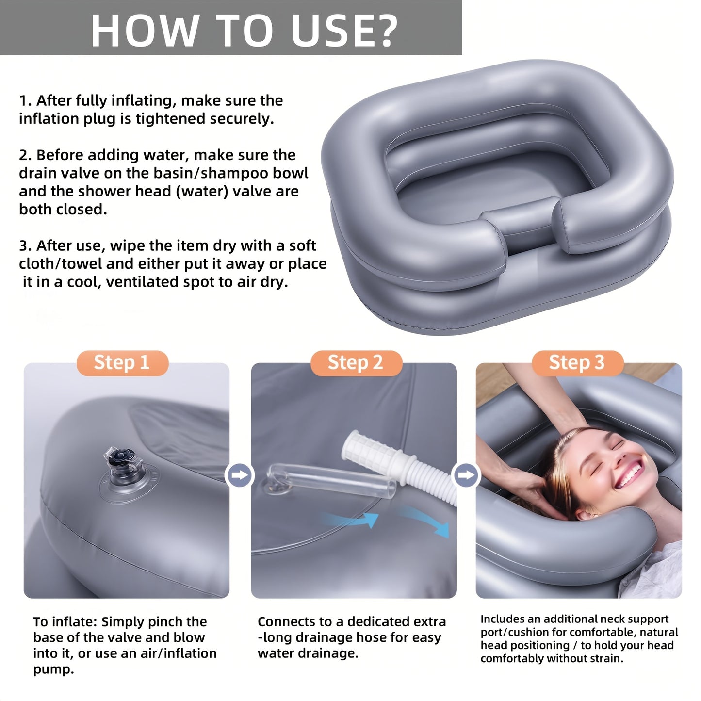 Portable Inflatable Hair Washing Basin