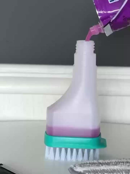 Versatile 4-in-1 Glass Cleaner Brush with Spray, Scraper and Scrubbing