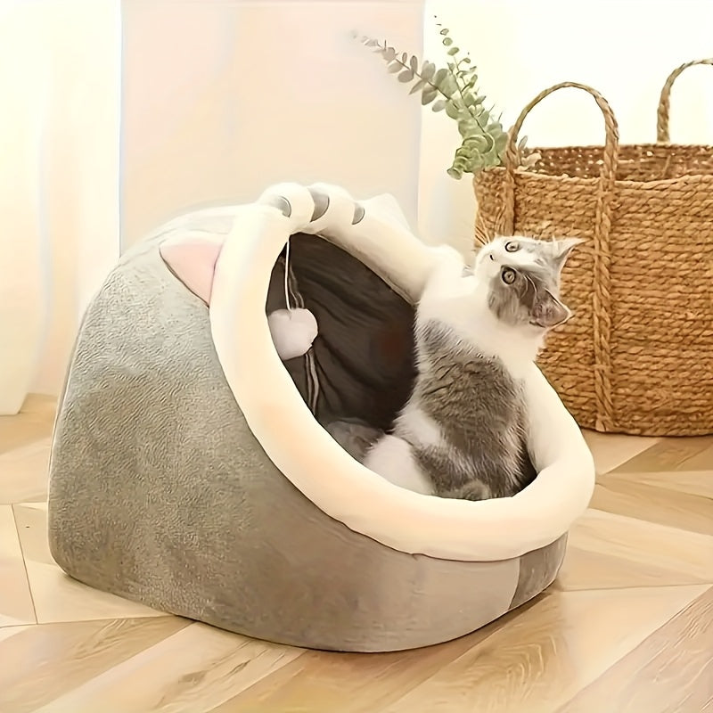 Semi-enclosed And Detachable Cat Bed
