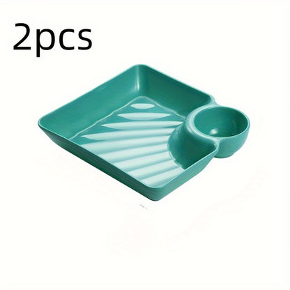 2pcs Plastic Food Serving Plates
