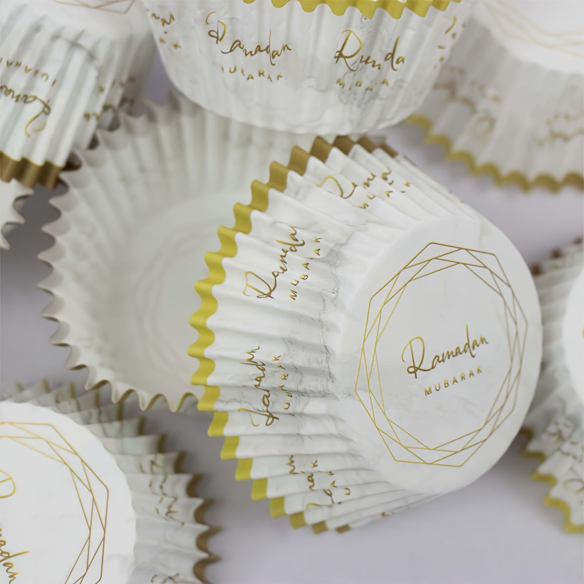 50pcs Ramadan Mubarak Cupcake Holders
