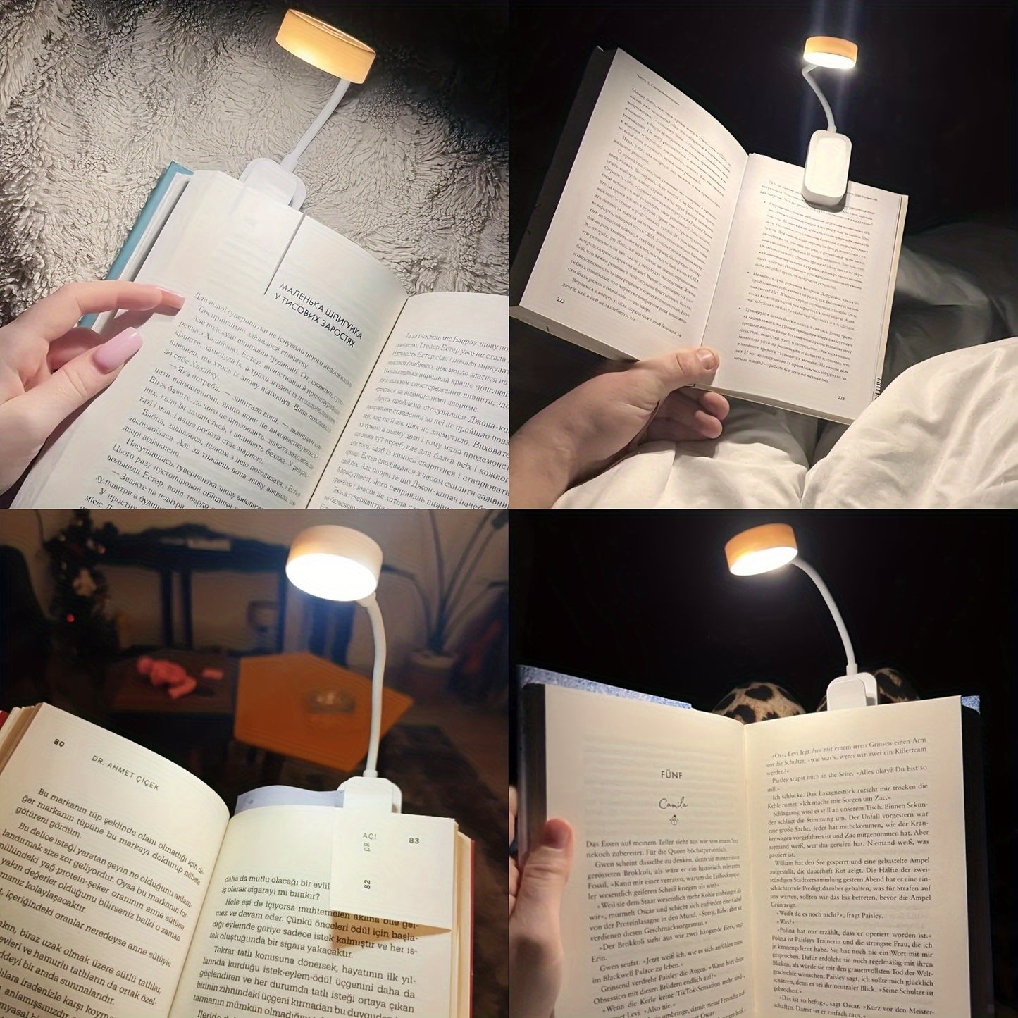 Adjustable Reading Light with 3 Color Modes