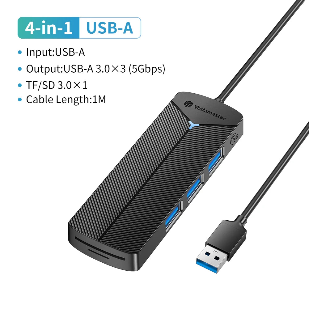 5Gbps 4-in-1 USB Hub Ultra-Slim Adapter