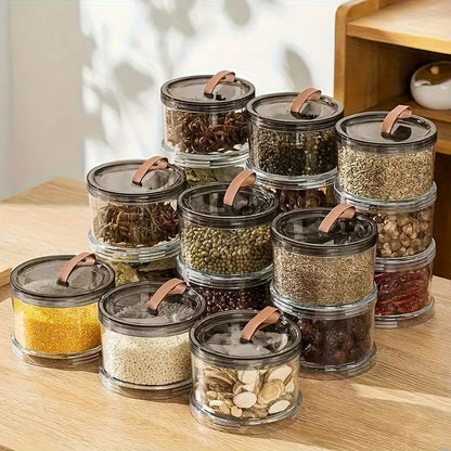 3-Tier Round Handheld Spice Storage