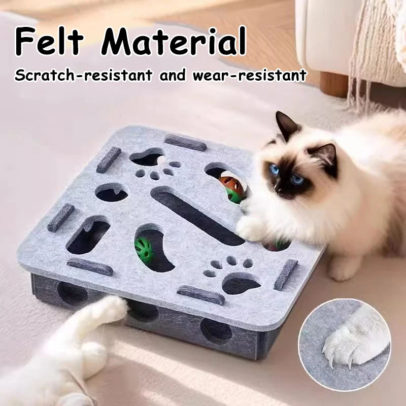 Puzzle Box Toy for Cats with Ball