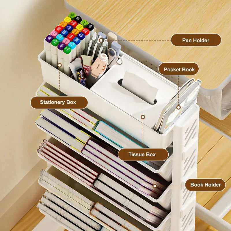 Movable Bookshelf Storage Rack