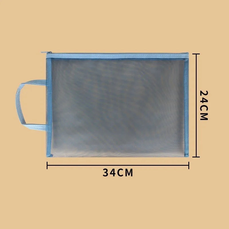 A4 Transparent Mesh Zip Bag