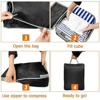 Large Capacity Travel Compression Packing Cubes