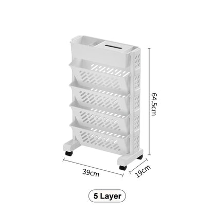 Movable Bookshelf Storage Rack