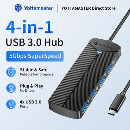 5Gbps 4-in-1 USB Hub Ultra-Slim Adapter