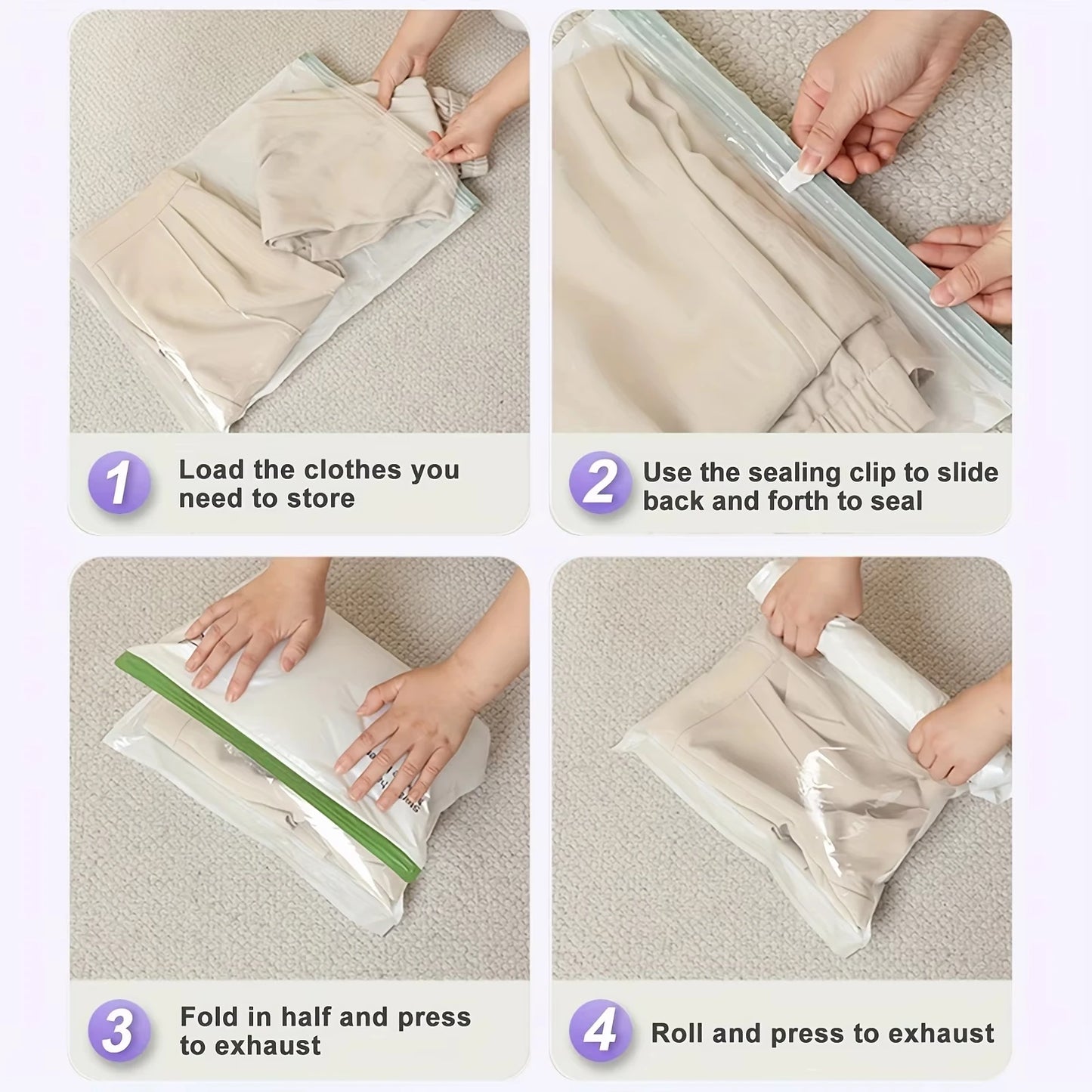 Hand-Rolled Travel Vacuum Storage Bag