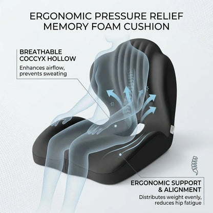 Ergonomic Memory Foam Chair Cushion for Office and Car