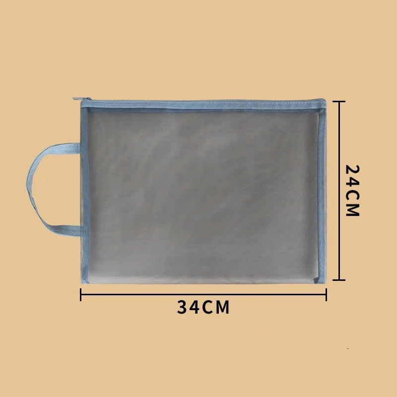 A4 Transparent Mesh Zip Bag