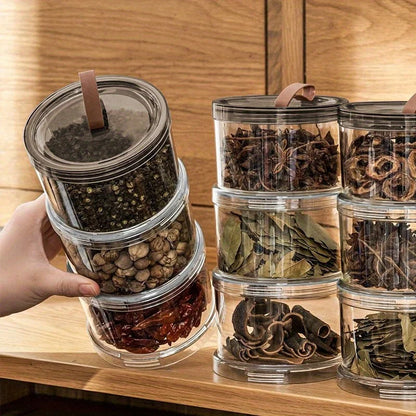 3-Tier Round Handheld Spice Storage