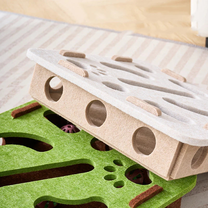 Puzzle Box Toy for Cats with Ball
