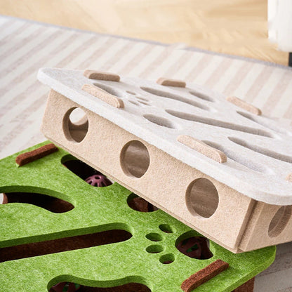 Puzzle Box Toy for Cats with Ball