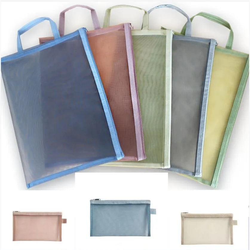 A4 Transparent Mesh Zip Bag