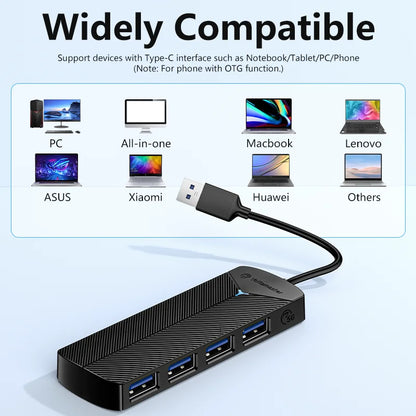 5Gbps 4-in-1 USB Hub Ultra-Slim Adapter