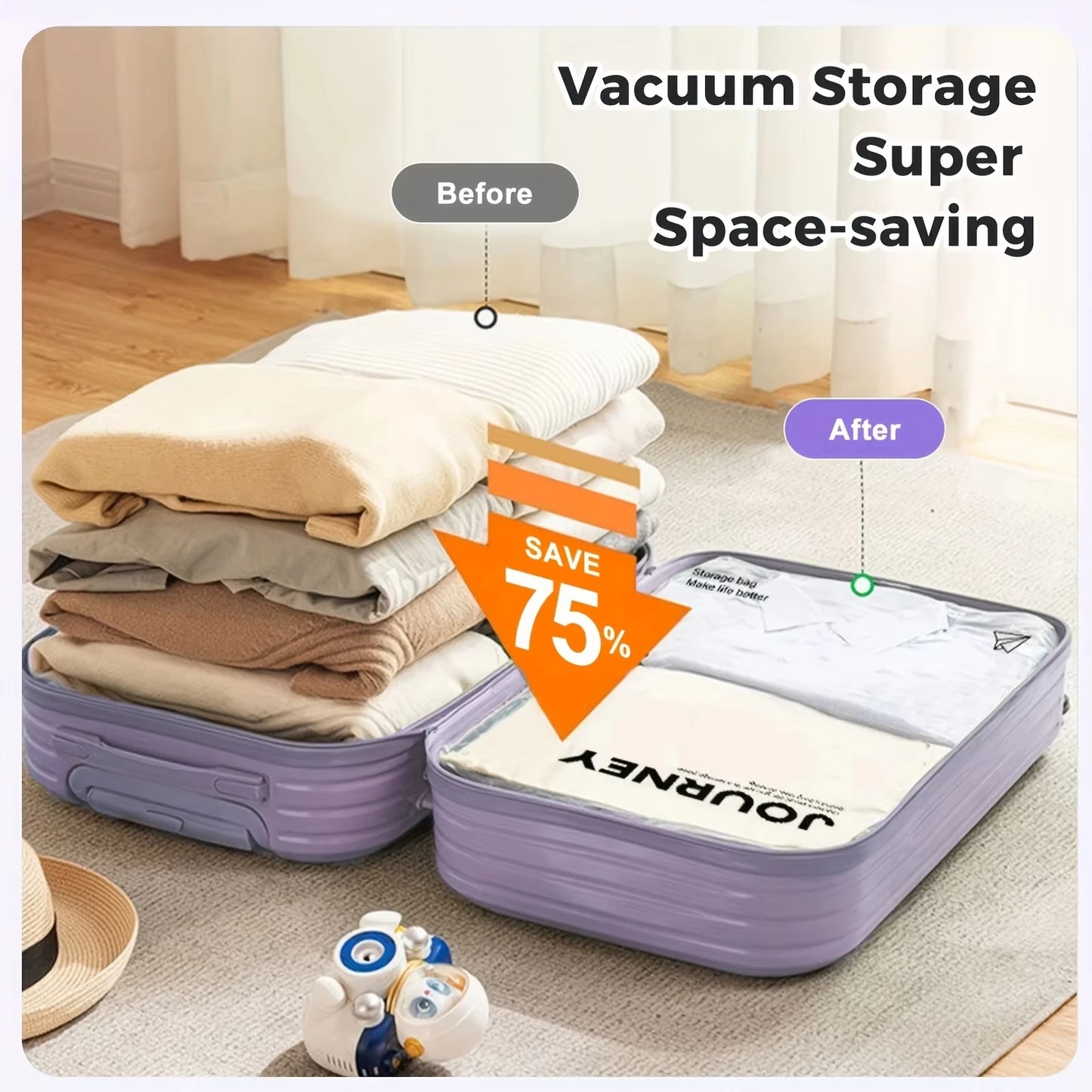 Hand-Rolled Travel Vacuum Storage Bag