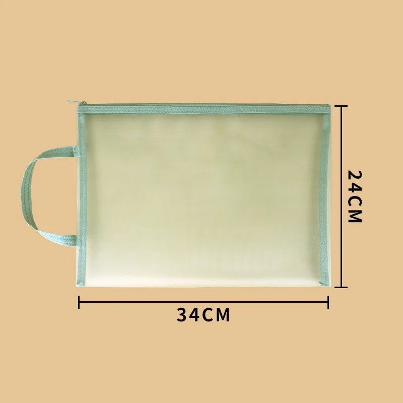 A4 Transparent Mesh Zip Bag