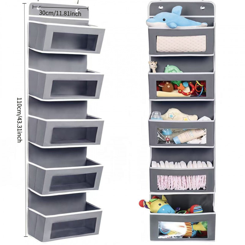 5-Tier Foldable Door Hanging Storage Rack with 5 Large Pockets