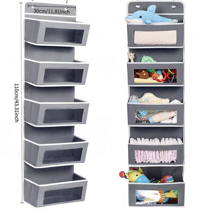 5-Tier Foldable Door Hanging Storage Rack with 5 Large Pockets