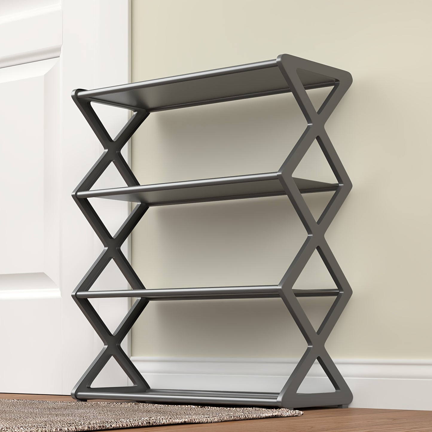 Four-Tier Minimalist Metal Shoe Rack