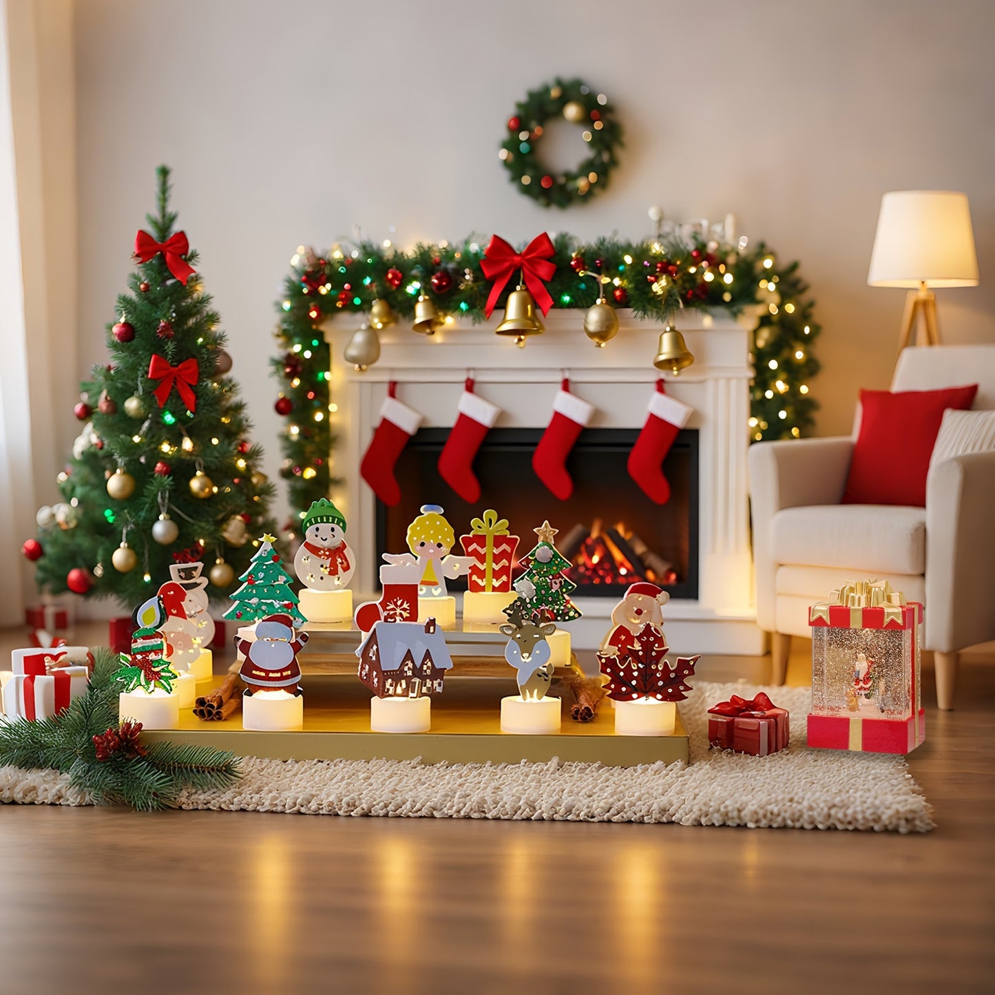 Set of 6 Iron Candle Decorations for Christmas