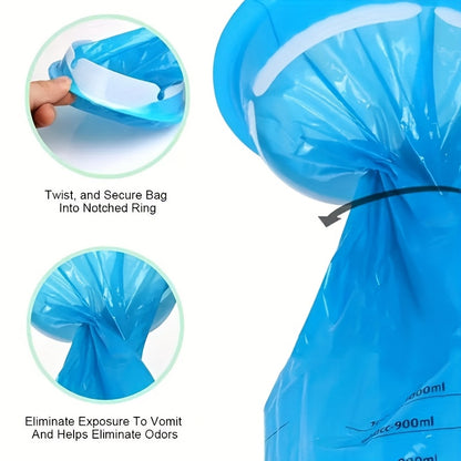 10pcs Leak-Proof Disposable Vomit Bags for Travel