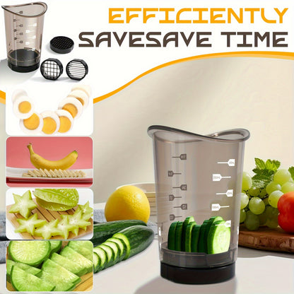Heavy-Duty Manual Vegetable Chopper with Built-in Measurement Cup