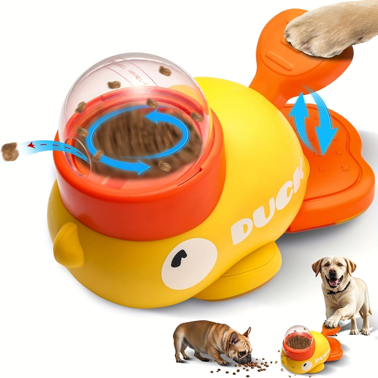 Duck-Shaped Interactive Slow Feeder Dog Food Dispenser