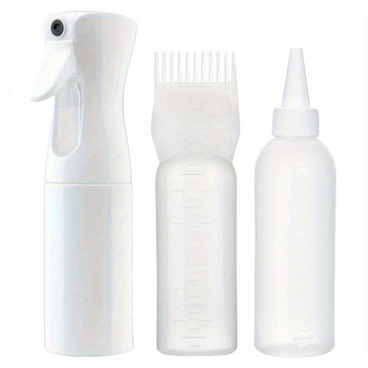 Refillable Spray Bottle, Comb Applicator & Squeeze Bottle Kit