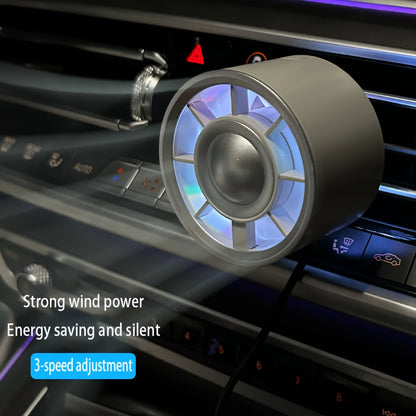 USB Car Air Outlet Fan with Colorful LED Light
