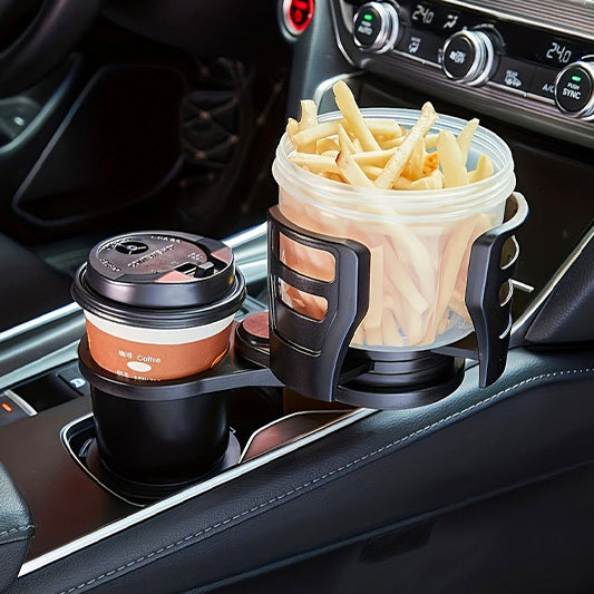 Adjustable Car Cup Holder with Snack Compartment