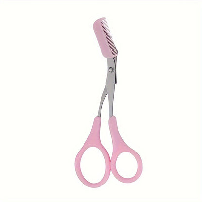Stainless Steel Eyebrow Trimming Scissors with Comb