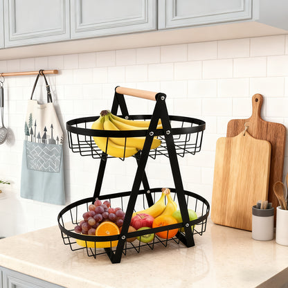 2-Tier Metal Mesh Fruit Basket