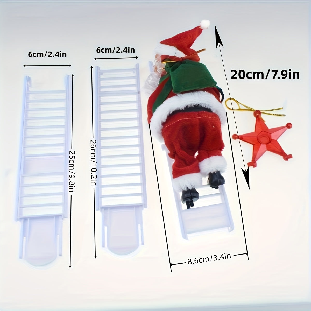 1 Set Singing & Moving Santa Claus Christmas Tree Climbing Decoration