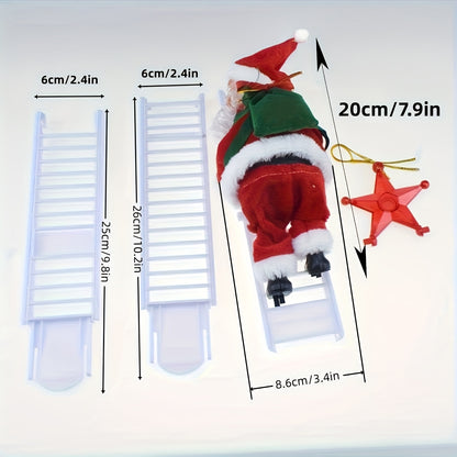 1 Set Singing & Moving Santa Claus Christmas Tree Climbing Decoration