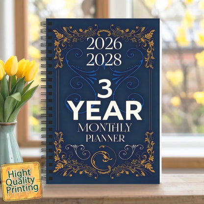 3-Year Monthly Planner Notebook 2026-2028