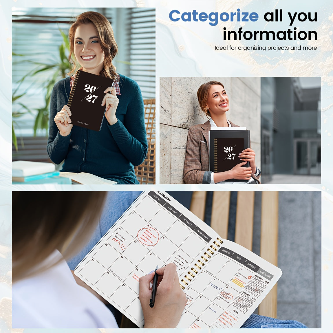 2026-2027 Two-Year Monthly Planner with Spiral Binding & Cover